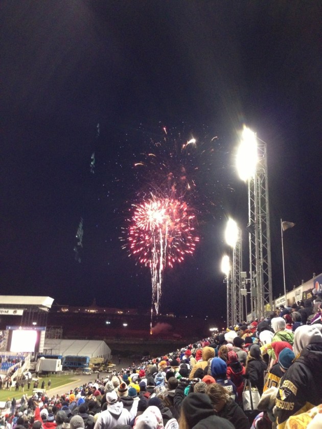 Post game fireworks.