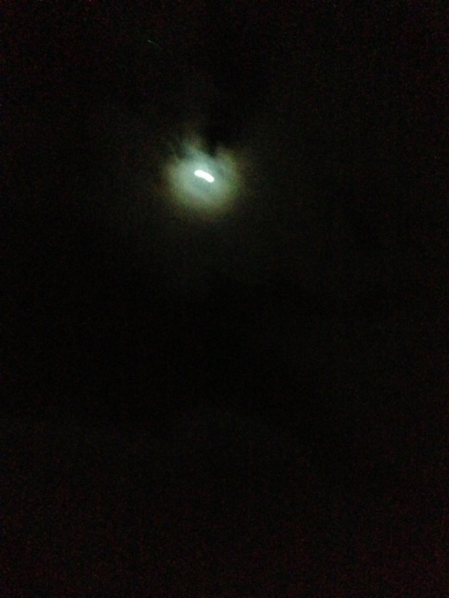On the drive home, the moon was lighting up the sky and you could see the clouds. Don't know how this turned out.