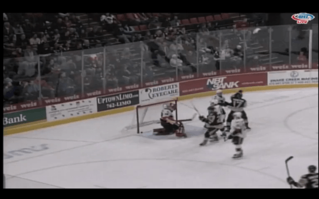 Paul Thompson scores what appears to be a goal...