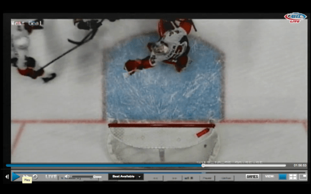 And a split second later, the puck in the net...